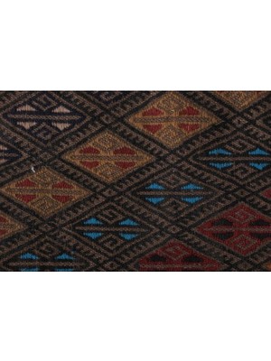 Etnik Bulvar El Dokuma Geometrik Desenli Uzun Yolluk Kilim 67 X 427 Cm