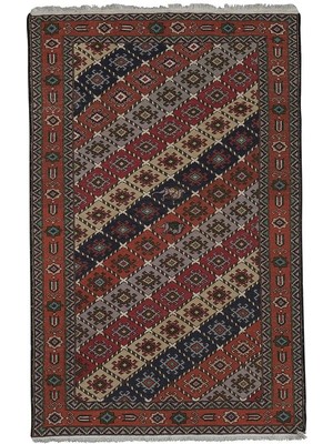 Etnik Bulvar El Dokuma Kilim Geometrik Desenli Halı 126 x 195 cm