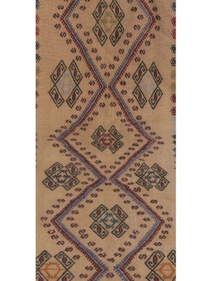 Etnik Bulvar El Dokuma Karapınar Yöresi Geometrik Desenli Uzun Yolluk Kilim 52 x 457 cm