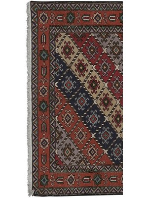 Etnik Bulvar El Dokuma Kilim Geometrik Desenli Halı 126 x 195 cm