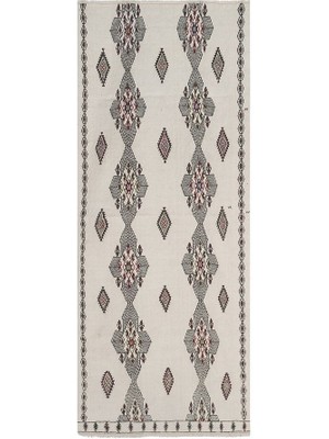 Etnik Bulvar El Dokuma Karapınar Yöresi Geometrik Desenli Uzun Yolluk Kilim 94 x 215 cm