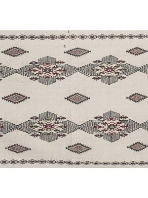 Etnik Bulvar El Dokuma Karapınar Yöresi Geometrik Desenli Uzun Yolluk Kilim 94 x 215 cm