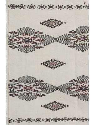 Etnik Bulvar El Dokuma Karapınar Yöresi Geometrik Desenli Uzun Yolluk Kilim 94 x 215 cm