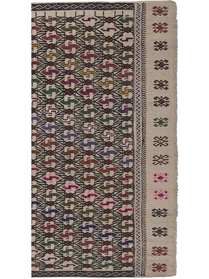 Etnik Bulvar El Dokuma Karapınar Yöresi Geometrik Desenli kilim 115 x 153 cm