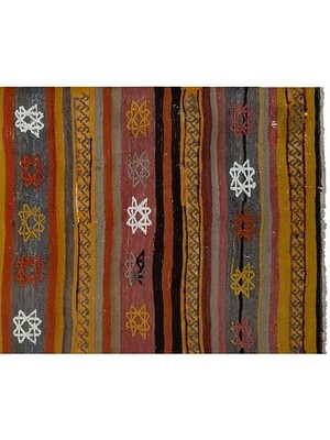 Etnik Bulvar Çizgili El Dokuma Kilim Yolluk 70 x 275 cm