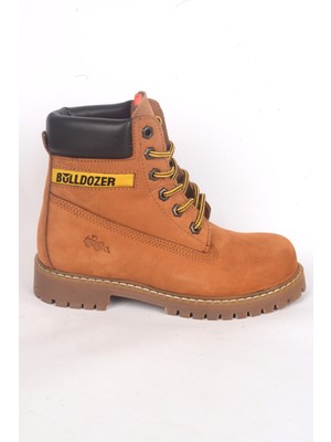 Bulldozer 240602 Ortepedik Taban Yandan Desenli Bağcıklı Tarçın Nubuk Unisex Kışlık Bot Ayakkabı