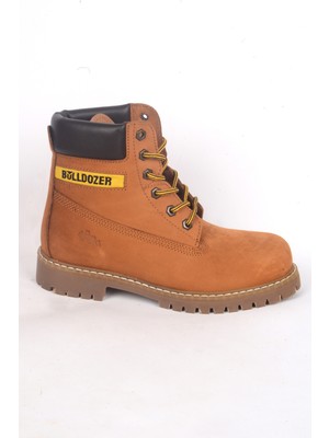 Bulldozer 250122 Bağcıklı Yandan Desenli Tarçın Nubuk Erkek Kışlık Bot Ayakkabı