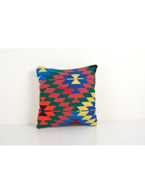 Etnik Bulvar Geometrik El Dokuma Kilim Kırlent Kılıf 40 x 40 cm (Içliksizdir)