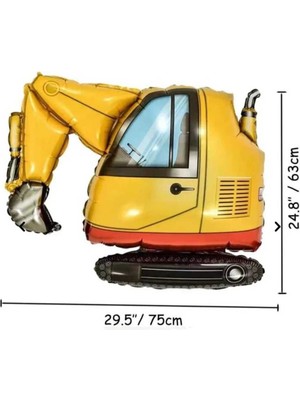 Parti Aşkı Kepçe Folyo Balon 75*63 cm Büyük Boy & Iş Makineleri Inşaat Temalı Erkek Çocuk Doğum Günü Balonu