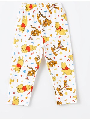 LC Waikiki Lcw Baby ekru Baskılı Polo Yaka Kısa Kollu Winnie The Pooh Baskılı Erkek Bebek Pijama Takımı