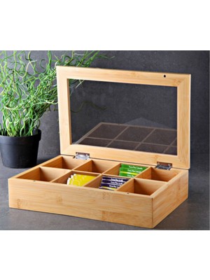 Bambu Çay Kutusu 8 Bölmeli