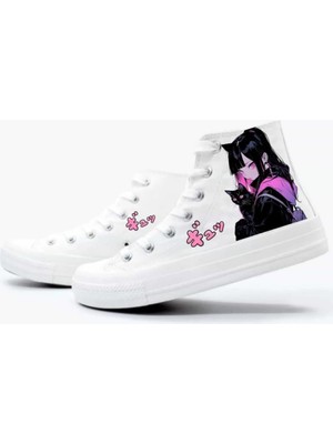 Lias Shoes Mor Kedili Anime Baskılı Çocuk Spor Ayakkabı Sneaker