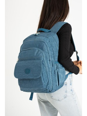 Baginn 571 Collection Klinkır Kumaş Lise Üniversite Çantası 45 x 30 cm Çok Cepli