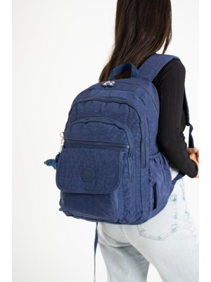 Baginn 571 Collection Klinkır Kumaş Lise Üniversite Çantası 45 x 30 cm Çok Cepli