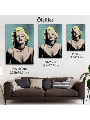 Foradels Dekoratif Kanvas Tablo Duvar Dekoru Sarı Saçlı Kadın Marilyn Monroe 5251 Bungknv