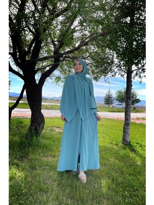 Sayra Shawl Kadın Mint Şallı Ferace SYR006