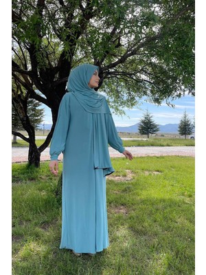 Sayra Shawl Kadın Mint Şallı Ferace SYR006