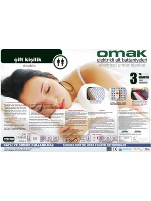 Ntnrcpro Beyaz 2 Adet Çift Kişilik Elektirikli Battaniye Omak 120*150 Pamuk Polyester Tek Ebat