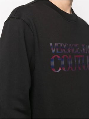 Versace Jeans Couture Jeans Couture Colorful Logo Printed Siyah Sweatshirt