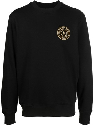 Versace Jeans Couture Jeans Couture Chest Logo Nakış Işleme Siyah Sweatshirt