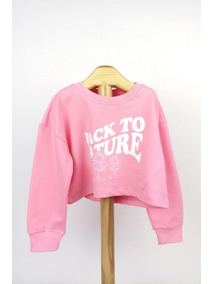 Bubuş Kids Pembe Crop Sweat