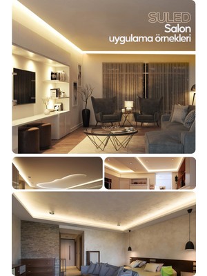 Suled Şerit LED 5 Metre 3 Çipli Pro Ambiyans Aydınlatma Mutfak Salon Yatak Odası Şerit LED Işık