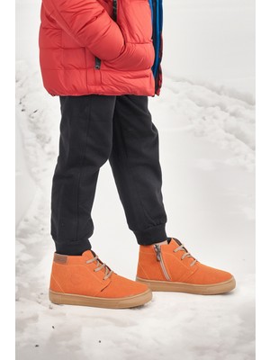 Kiko Kids Homer Fermuarlı Erkek Çocuk Günlük Bot Ayakkabı Turuncu