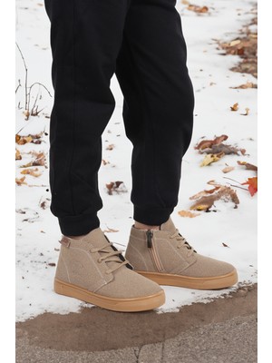 Kiko Kids Homer Fermuarlı Erkek Çocuk Günlük Bot Ayakkabı Kum