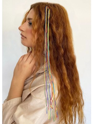 Stone Family Karışık Renk Kalın Ipli Saç Aksesuarı 50 cm