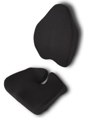 Mediterian Viscomfort Ergonomik Oturma Minderi & Visco Bel Yastık - Siyah