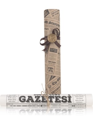 Hediyelik Gazete Isme Özel Silindir Kutuda Nostaljik Doğumgünü Gazetesi