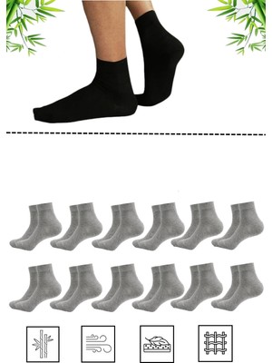 Mistero Socks Bambu Kısa Konç  Çorap Dikişsiz 12 Çift