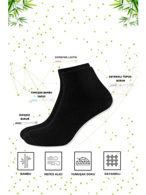 Mistero Socks Bambu Kısa Konç  Çorap Dikişsiz 6 Çift