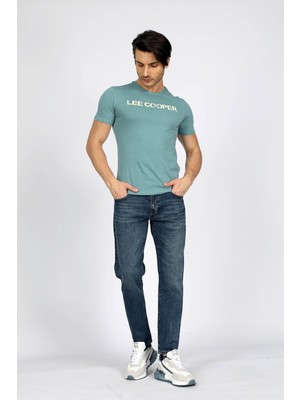 Lee Cooper London Normal Bel Dar Konik Kesim Daralan Paça Mavi Erkek Jean Pantolon