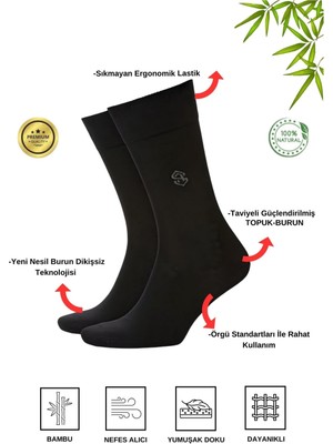 Mistero Socks Dikişsiz Bambu Erkek Soket Çorap 12 Çift