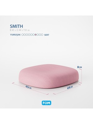 Mediterian Smith Visco Konforlu ve Rahatlatıcı Oturma Simidi Yastık, Ortopedik, 45 x 44 x 8, Pembe