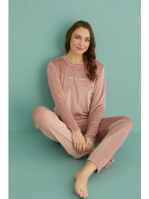 Mihra 13166-8 Kadın Kışlık Kadife Pijama Takımı