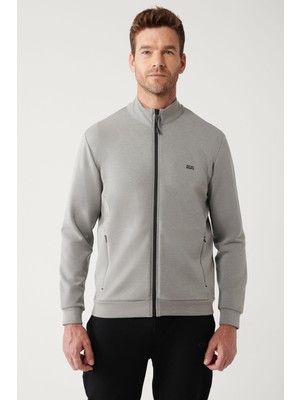 AVVA Erkek Gri Sweatshirt Soft Touch Dik Yaka Regular Fit A32y1203