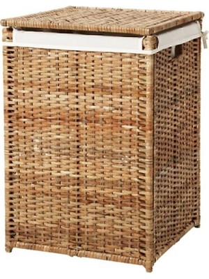 Sarı Branas Çamaşır Sepeti Rattan, 80 Litre 70% Polyester, 30% Pamuk