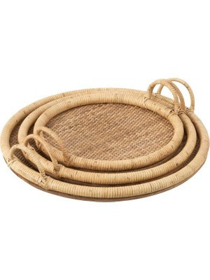 Laromita Decoration Conny Rattan Yuvarlak Tepsi / S