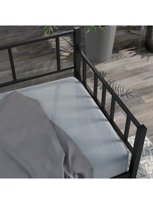 Mobpazar Doruk, Daybed, Metal Karyola, Sedir Karyola, 100X200 Cm, Siyah Renk