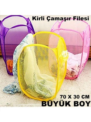 Kumaş Çamaşır Sepeti Filesi Oyuncak Sepeti Kirli Çamaşır Sepeti Filesi Büyük Boy Katlanabilir 70 x