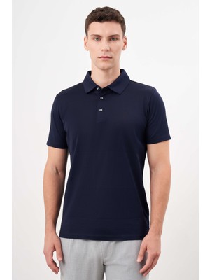 Morven  Erkek Lacivert Trend Polo Yaka Dynamic Fit T-Shirt