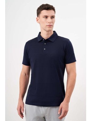 Morven  Erkek Lacivert Trend Polo Yaka Dynamic Fit T-Shirt