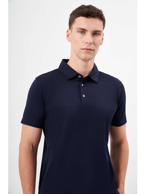 Morven  Erkek Lacivert Trend Polo Yaka Dynamic Fit T-Shirt