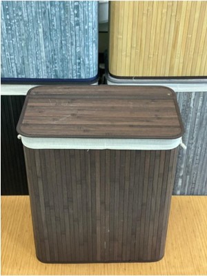 60 L Bambu2 Bölmeli Kirli Çamaşır Sepeti Dikdörtgen FMA07205 FMA03159 Hasır Kahverengi 50 x 70