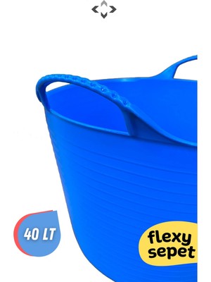 Mavi Flexy Esnek Oyuncak Sepeti - Çamaşır Sepeti - Düzenleyici 40 Lt Kırmızı-Mavi 50 x 70 20-49 L P