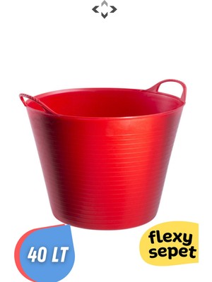 Mavi Flexy Esnek Oyuncak Sepeti - Çamaşır Sepeti - Düzenleyici 40 Lt Kırmızı-Mavi 50 x 70 20-49 L P