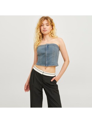 Jack & Jones Kadin Straplez Denim Crop - Tinga