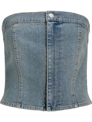 Jack & Jones Kadin Straplez Denim Crop - Tinga